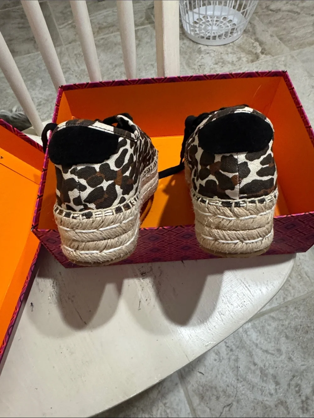 Tory Burch Leopard-Print Canvas Sneakers in Black & Brown